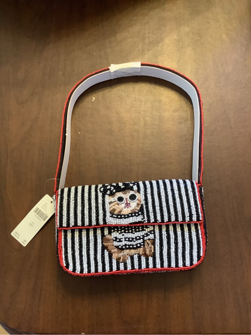 Anthropologie Fiona Beaded Bag: Animal Edition Sassy Cat NWT